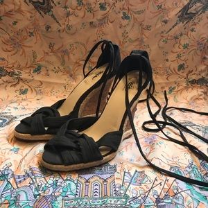 Black wedge heels size 8